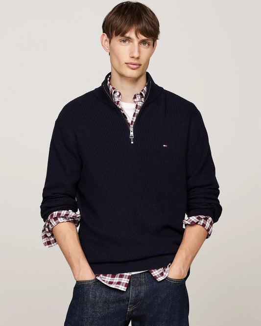 Tommy Hilfiger Tommy Hilfiger Structure Mens Half Zip Mock Sweatshirt