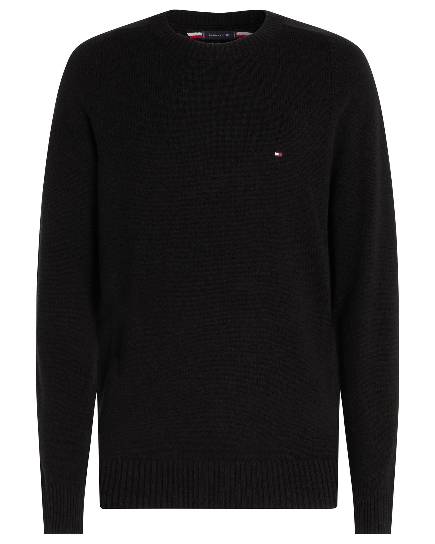 Tommy Hilfiger Lambswool Mens Crew Neck Jumper - Black