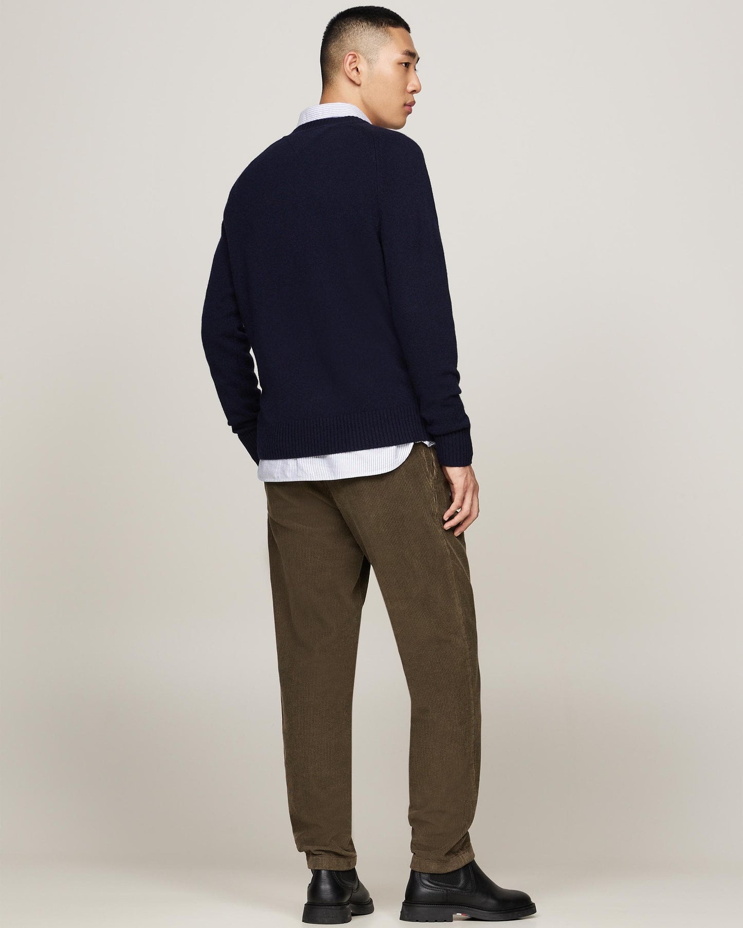 Tommy Hilfiger Lambswool Mens Crew Neck Jumper - Desert Sky