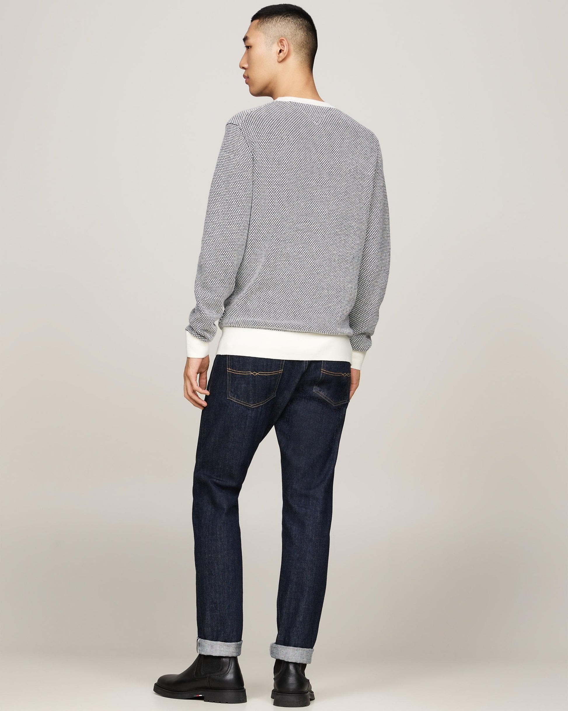 Tommy Hilfiger Tommy Hilfiger Pima 2 Tone Mens Jumper