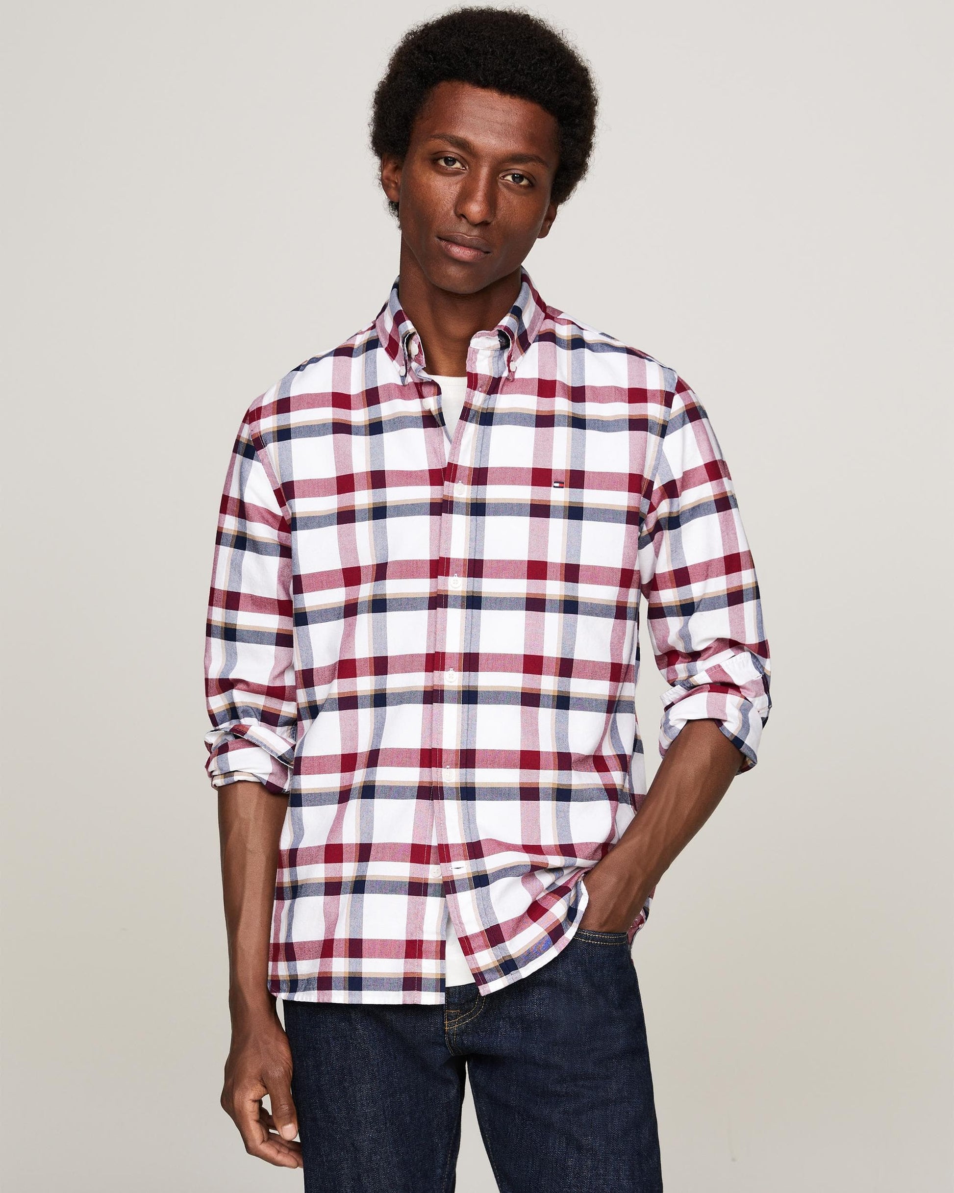 Tommy Hilfiger Tommy Hilfiger Heritage Check Mens Long Sleeve Oxford Shirt