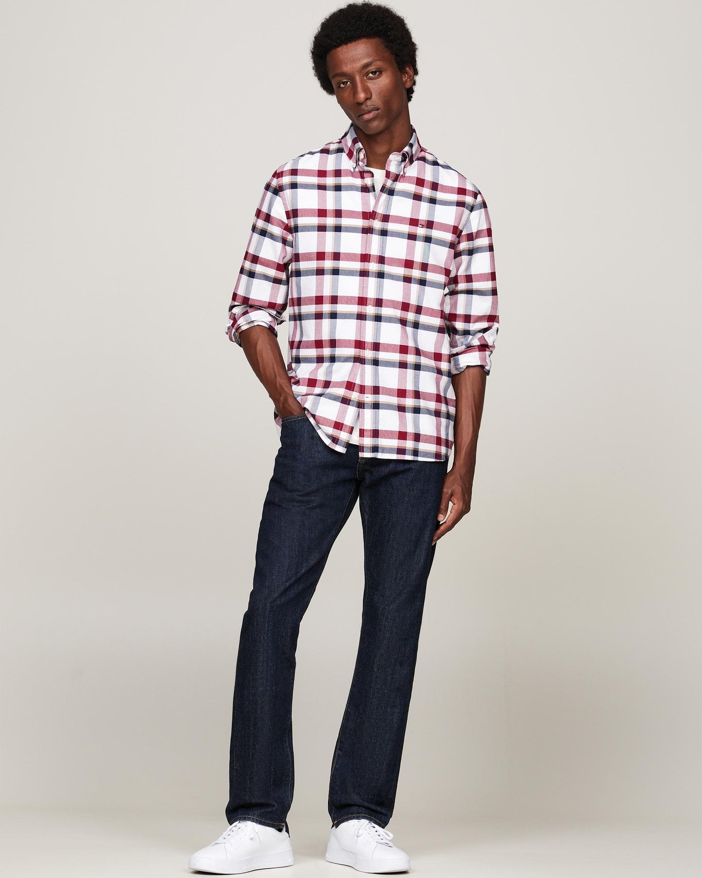 Tommy Hilfiger Tommy Hilfiger Heritage Check Mens Long Sleeve Oxford Shirt