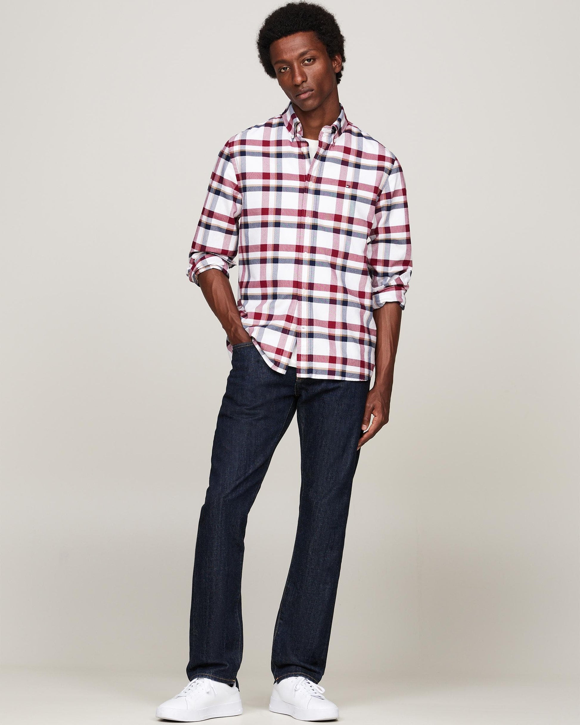 Tommy Hilfiger Tommy Hilfiger Heritage Check Mens Long Sleeve Oxford Shirt