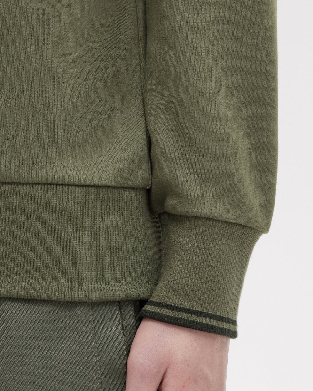 Fred Perry Mens Crew Neck Sweatshirt - Laurel Wreath Green/Night Green W49