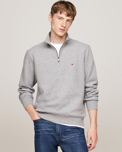 Tommy Hilfiger Essential Fleece Mens Half Zip Sweatshirt - Medium Grey Heather