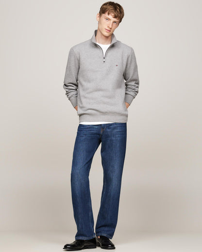 Tommy Hilfiger Essential Fleece Mens Half Zip Sweatshirt - Medium Grey Heather