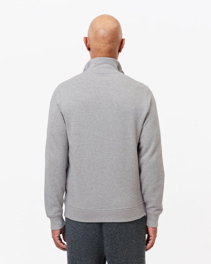 Lacoste Mens Zippered Stand-Up Collar Cotton Sweatshirt - Silver Chine CCA