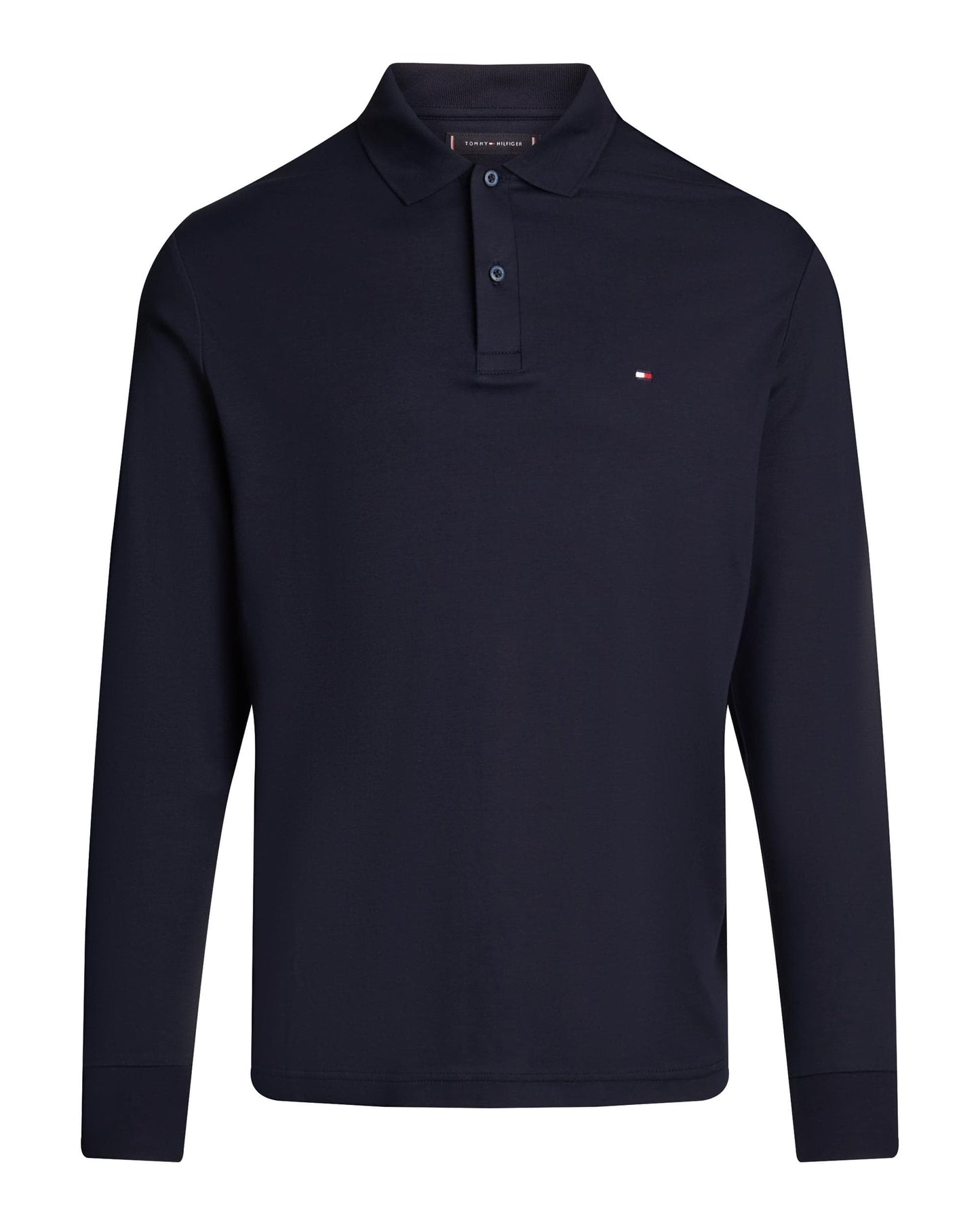 Tommy Hilfiger Liquid Cotton Mens Long Sleeve Polo - Desert Sky