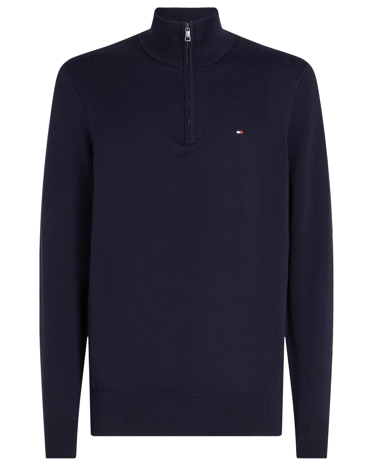 Tommy Hilfiger Essential Cotton 1/4 Zip Mock Mens Sweatshirt - Desert Sky