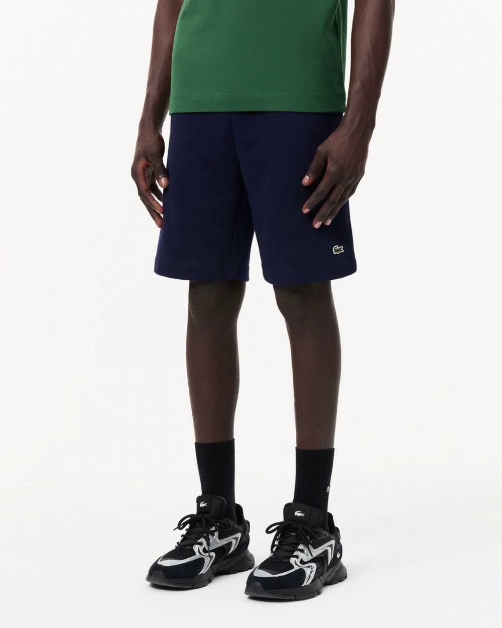 Lacoste Mens Fleece Shorts - Navy Blue 166 - CHO - Designer Mens Shorts