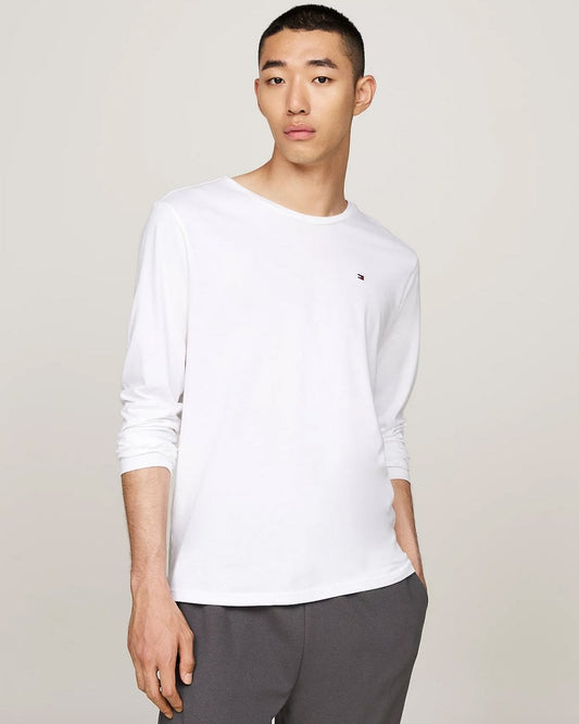 Tommy Hilfiger 3 Pack Mens Long Sleeve T-Shirts - White/Black/Grey Heather