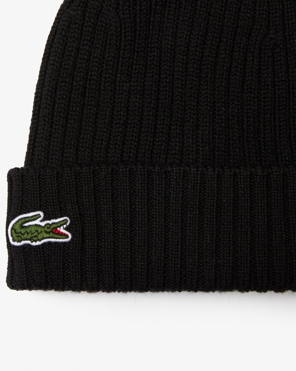 Lacoste Mens Ribbed Beanie - Black 031
