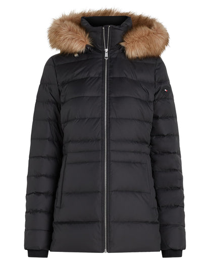 Tommy Hilfiger Tyra Down Faux Fur Womens Jacket - Black