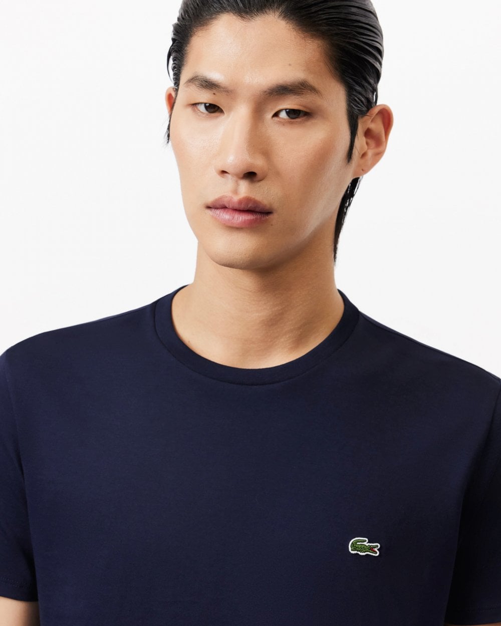 Lacoste Mens Crew Neck Pima Cotton Jersey T-Shirt - Navy Blue 166