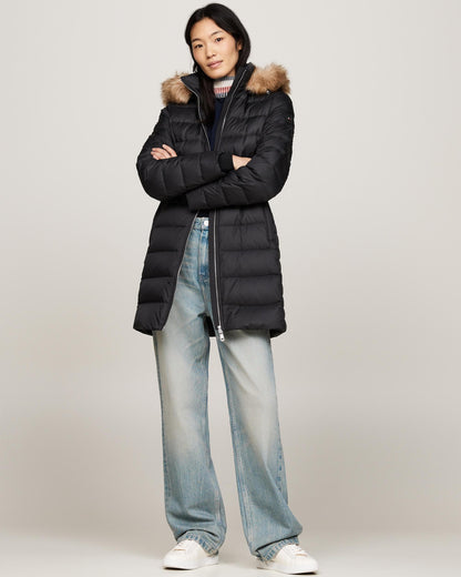 Tommy Hilfiger Tyra Long Down Faux Fur Womens Jacket