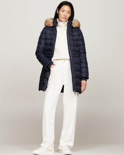 Tommy Hilfiger Tyra Long Down Faux Fur Womens Jacket