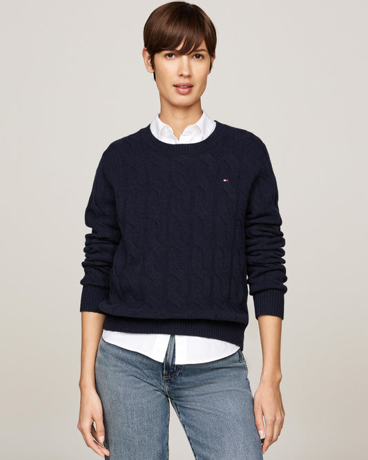 Tommy Hilfiger Soft Wool Cable Womens Jumper