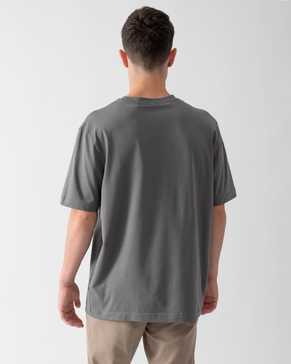 BOSS Orange TChup Mens Crew Neck Small Logo T-Shirt - Dark Grey 029