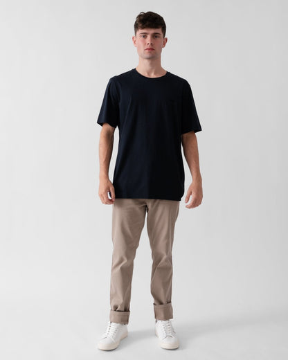 BOSS Green Tee Pima Mens Logo T-Shirt - Dark Blue 402