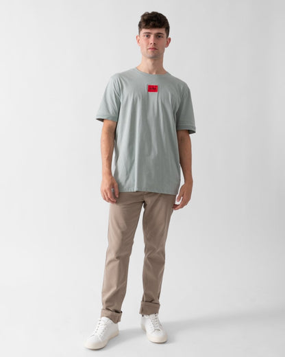HUGO Diragolino212 Label Logo Mens T-Shirt - Open Grey 074