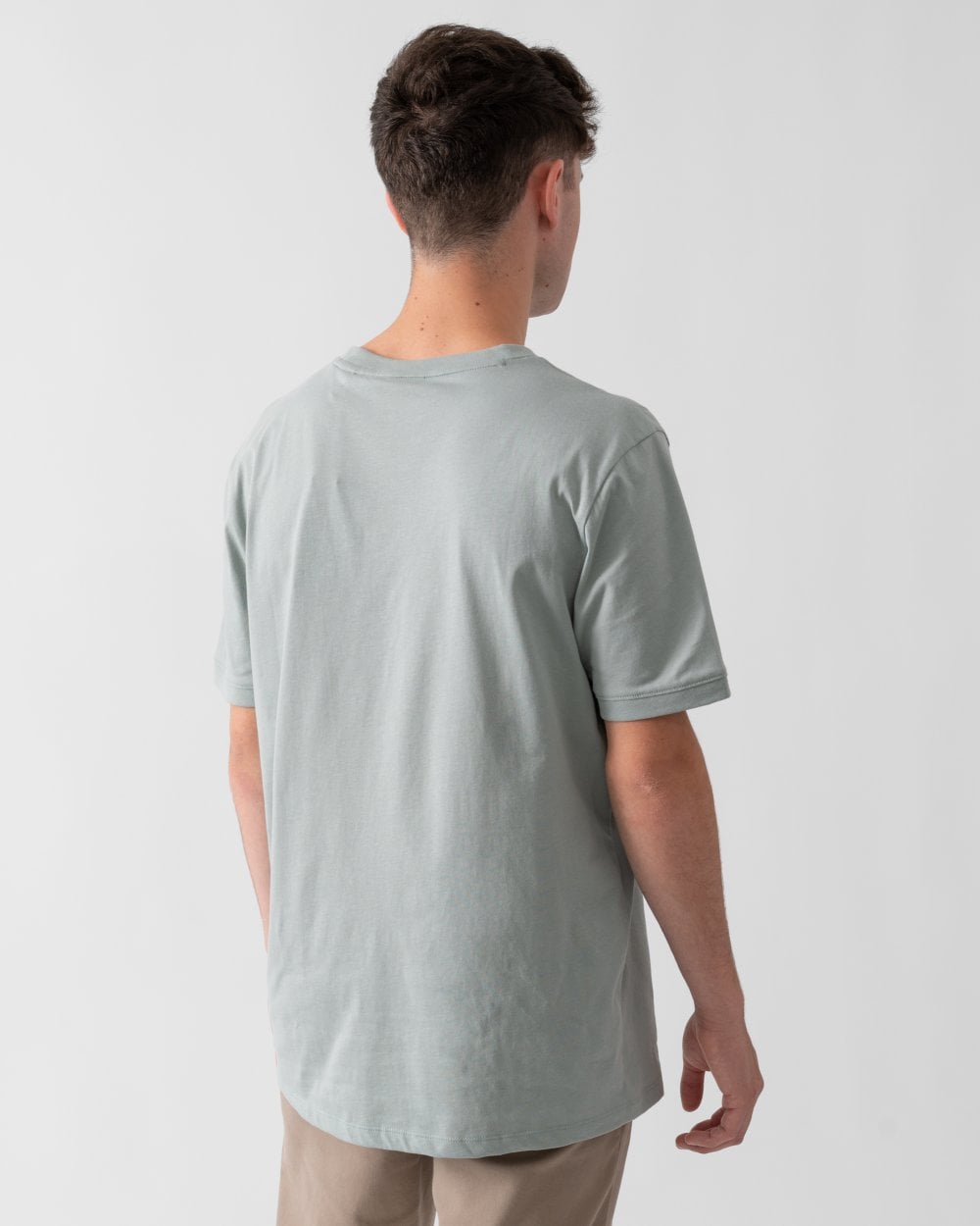 HUGO Diragolino212 Label Logo Mens T-Shirt - Open Grey 074
