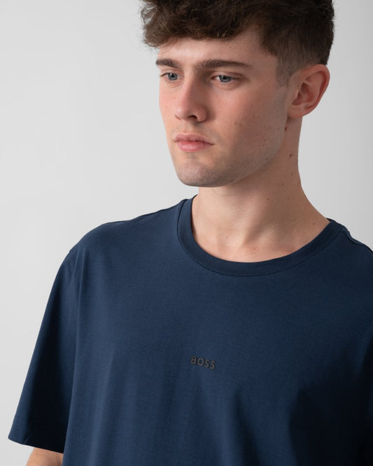 BOSS Orange TChup Mens Crew Neck Small Logo T-Shirt - Open Blue 464