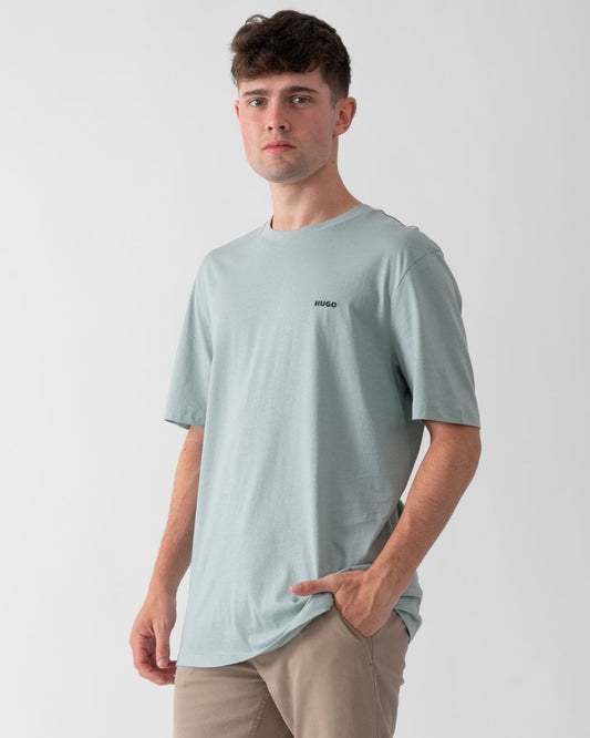 HUGO Dero222 Mens Cotton-Jersey T-Shirt with Logo Print
