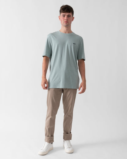 HUGO Dero222 Mens Cotton-Jersey T-Shirt with Logo Print - Open Grey 074