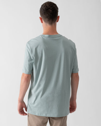 HUGO Dero222 Mens Cotton-Jersey T-Shirt with Logo Print - Open Grey 074