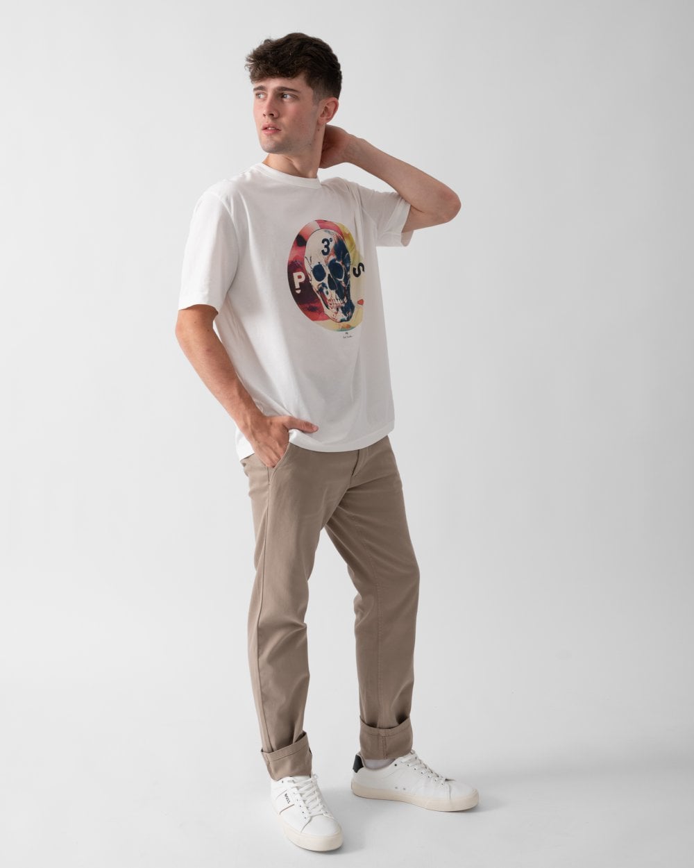 PS Paul Smith Mens PS Skull T-Shirt - 02 White