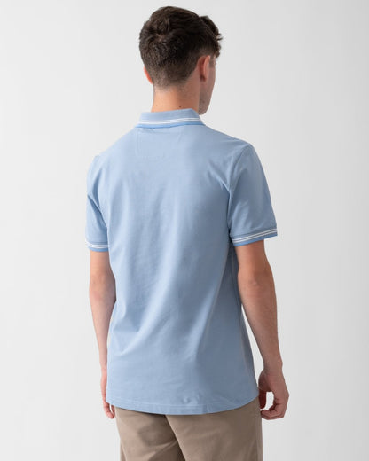 BOSS Green Paul Mens Short Sleeve Polo Shirt With Contrast Tipping - Open Blue 498