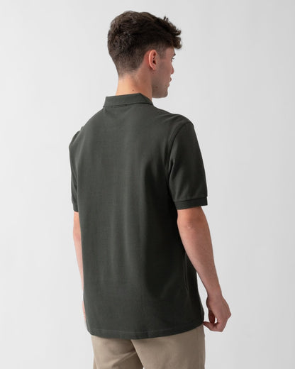 Fred Perry Mens Plain Signature Polo Shirt - Field Green/Navy X28