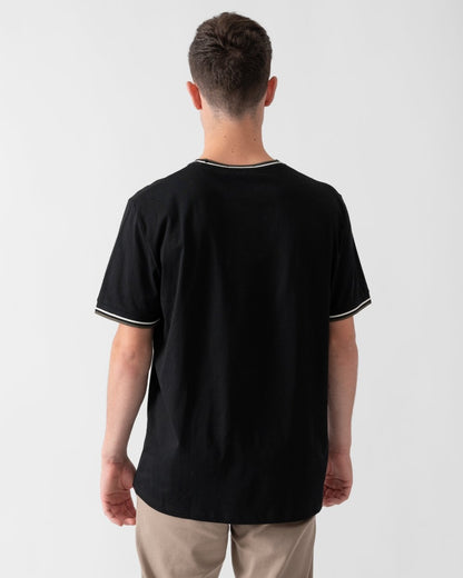 Fred Perry Mens Twin Tipped T-Shirt - Black/Ecru/Laurel Wreath Green W54