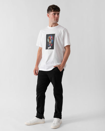 PS Paul Smith Mens Regular Fit Colour Skull T-Shirt - 01 White