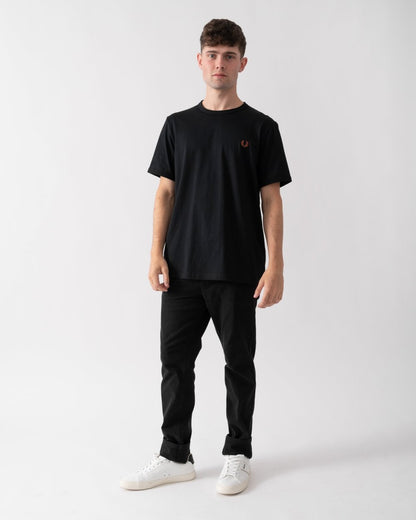 Fred Perry Mens Ringer T-Shirt - Black/Whisky Brown S76