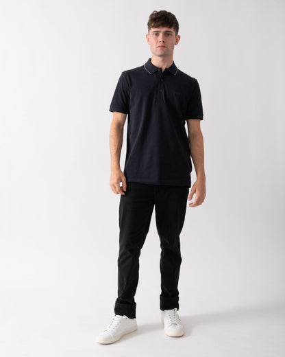 BOSS Green Paule 4 Mens Tipped Collar Polo Shirt - Dark Blue 404