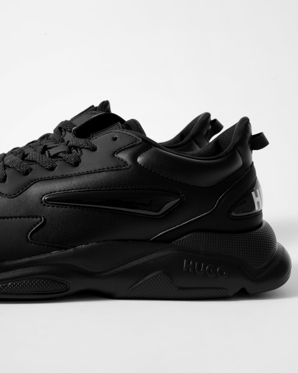 HUGO Leon Runn Mens Mixed-Material Trainers with Canvas-Effect Fabric