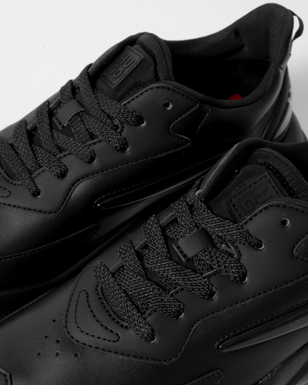 HUGO Leon Runn Mens Mixed-Material Trainers with Canvas-Effect Fabric