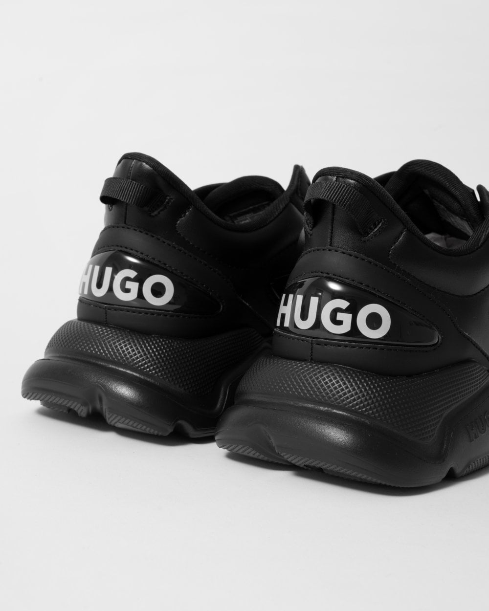 HUGO Leon Runn Mens Mixed-Material Trainers with Canvas-Effect Fabric