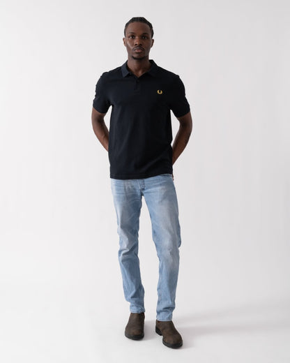 Fred Perry Mens Plain Signature Polo Shirt - Navy/Honeycomb W75