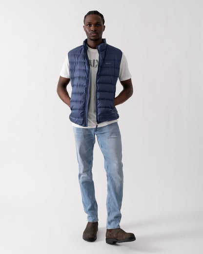 GANT Mens Light Down Gilet - 444 Sailor Navy