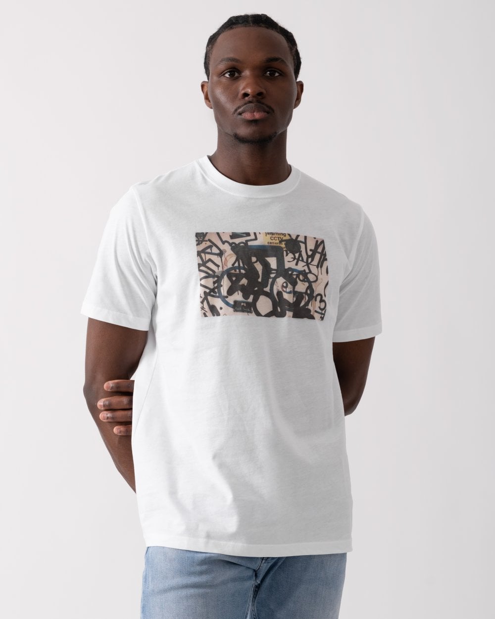 PS Paul Smith Mens Regular Fit B&W Bike T-Shirt