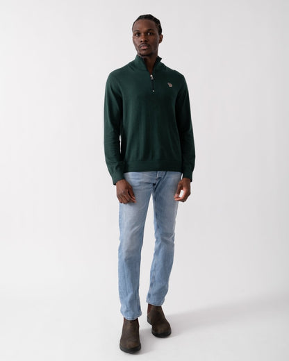 PS Paul Smith Mens Zebra Badge 1/4 Zip Jumper - 38 Green