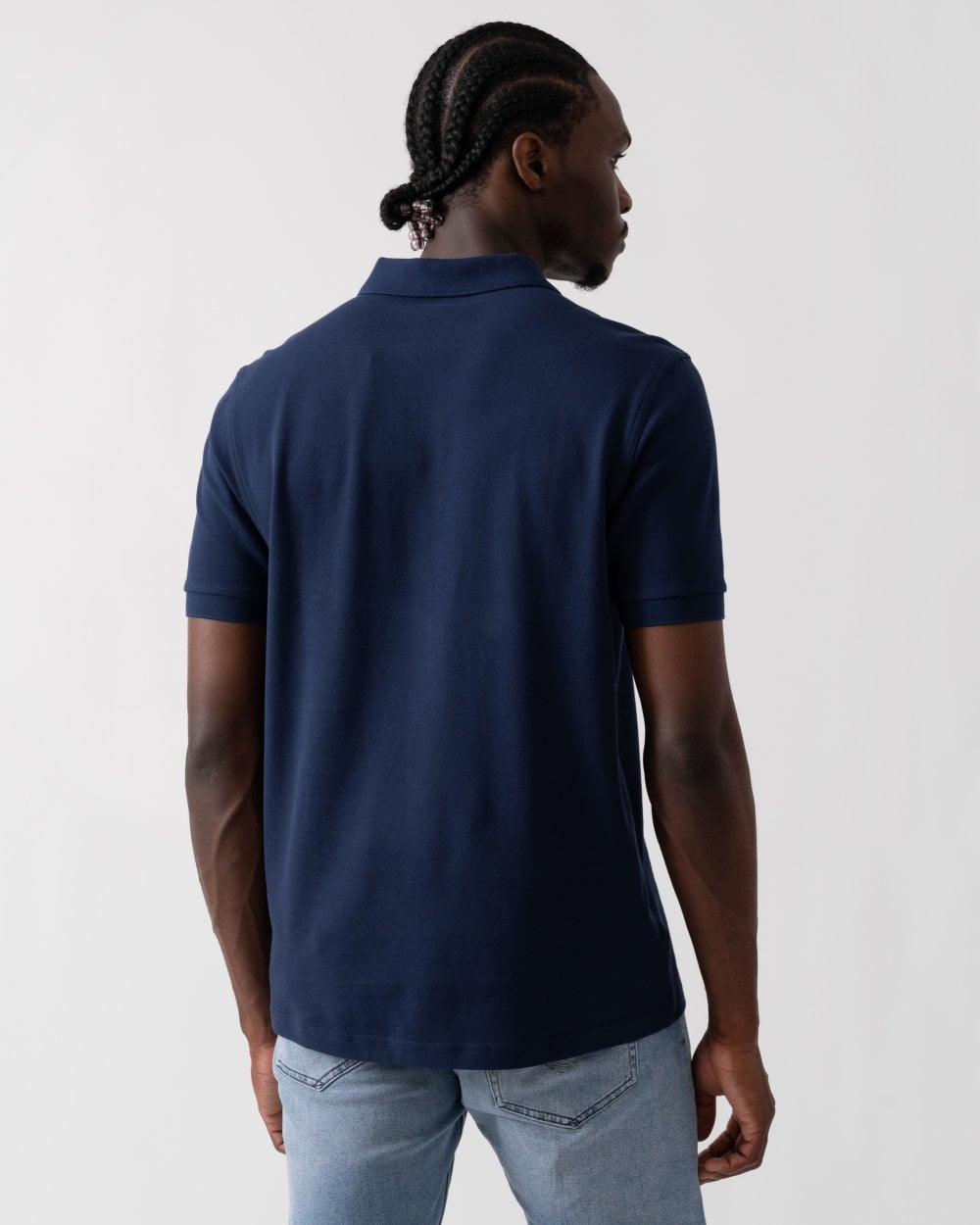 Fred Perry Mens Plain Signature Polo Shirt - French Navy/Whisky Brown W73