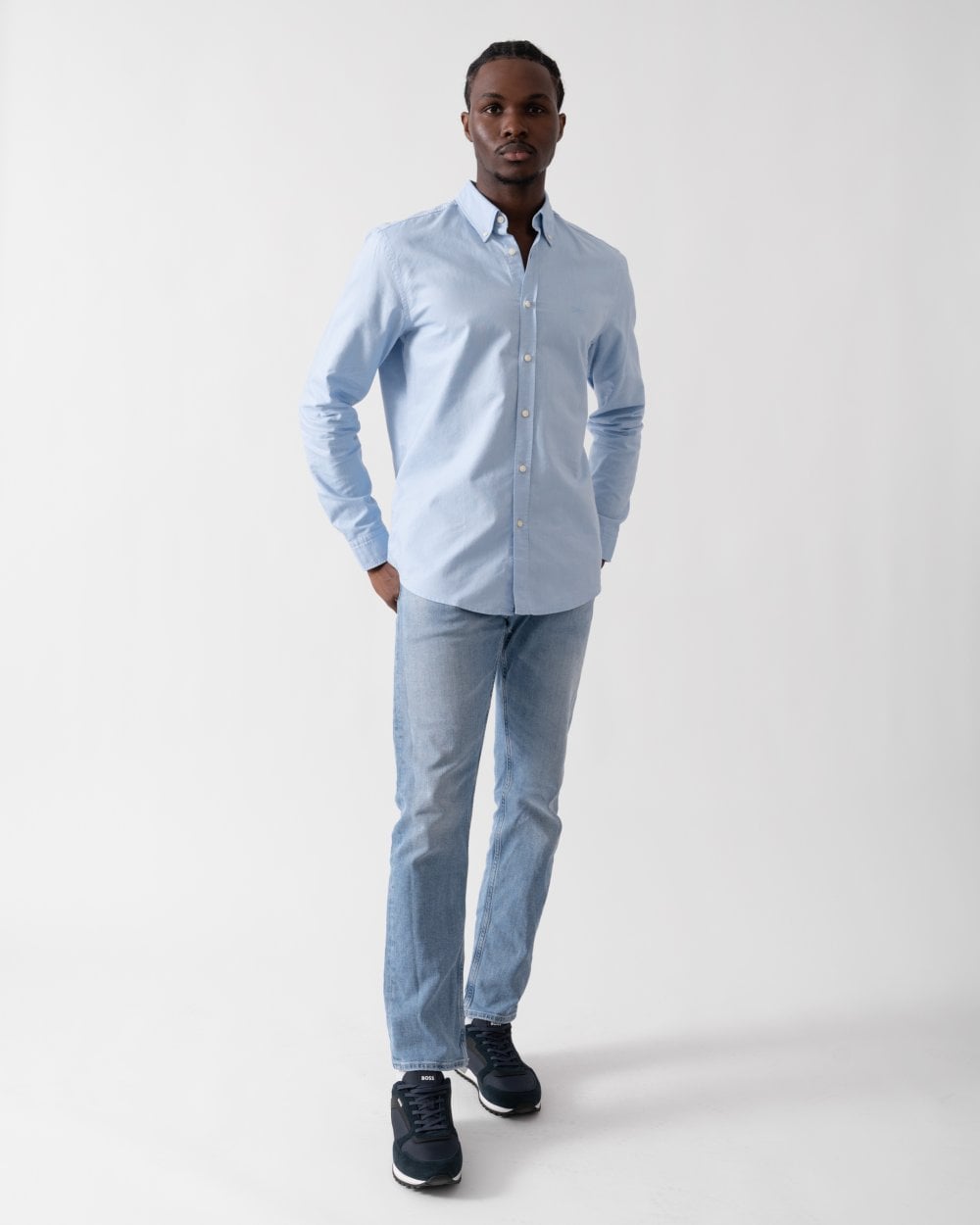 BOSS Orange Rickert Mens Long Sleeve Shirt - Open Blue 460