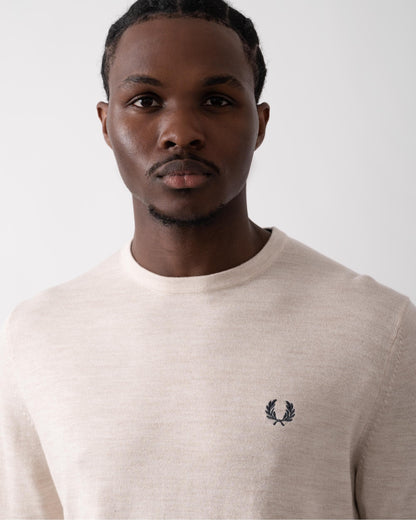 Fred Perry Mens Classic Crewneck Jumper - Porridge Marl X23