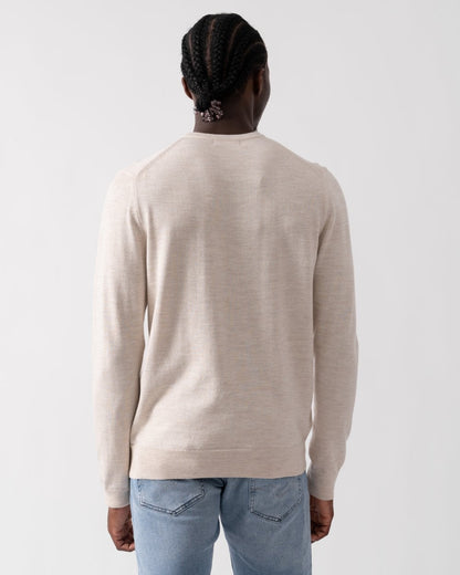 Fred Perry Mens Classic Crewneck Jumper - Porridge Marl X23