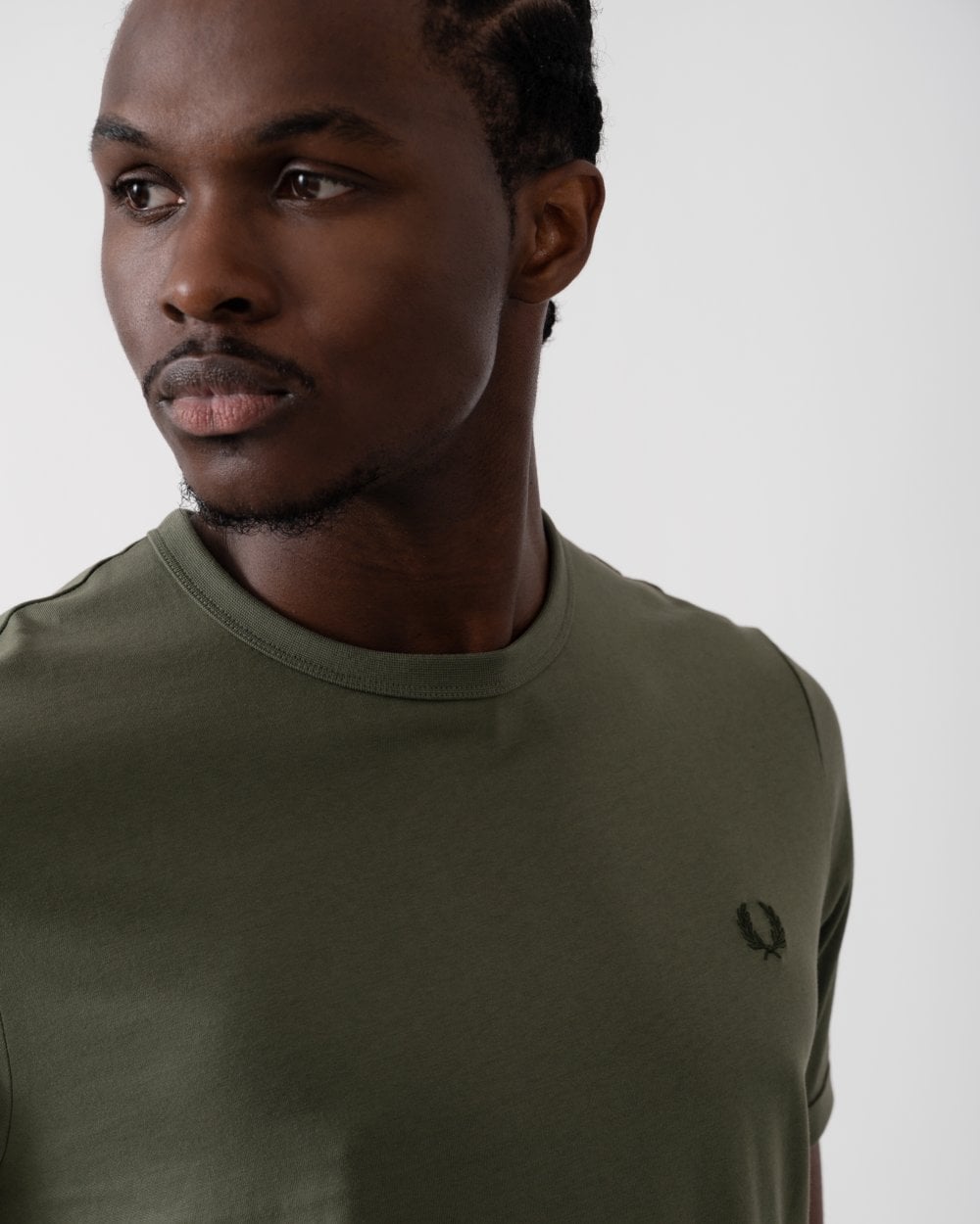 Fred Perry Mens Ringer T-Shirt - Laurel Wreath Green X21