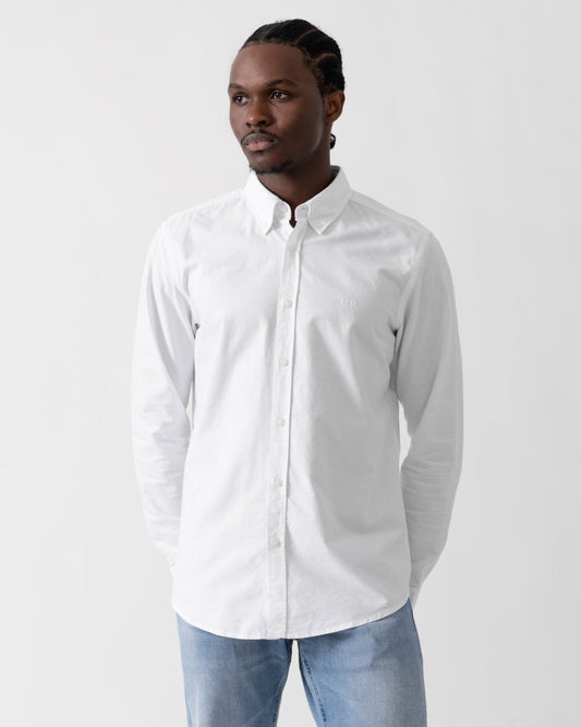 BOSS Orange Rickert Mens Long Sleeve Shirt - White 100