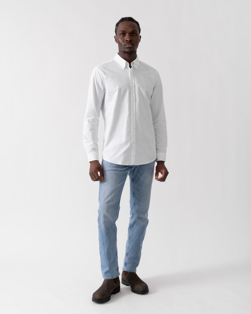 BOSS Orange Rickert Mens Long Sleeve Shirt - White 100